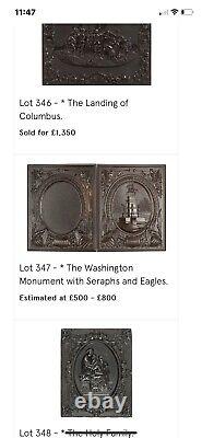 Civil War Era Washington Monument Union Photo Case Daguerreotype or Collar Box