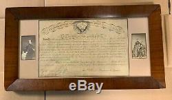 Civil War Framed Original Appointment Identified with Two CDV Photos