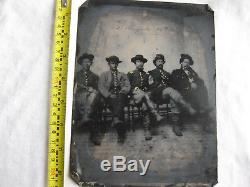 Civil War Full Plate Tintype of 2nd Brigade 16th Army General Dodge & Staff