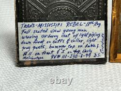 Civil War Full Seated Confederate Rebel Early Melainotype Tintype Leather Case