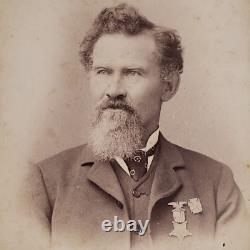 Civil War GAR Veteran Man Cabinet Card c1875 San Francisco Antique Photo CA D417