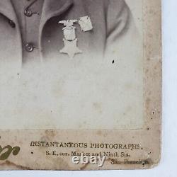 Civil War GAR Veteran Man Cabinet Card c1875 San Francisco Antique Photo CA D417