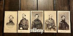 Civil War Generals Lot of FIVE CDV Photos / Four with Tax Stamps Offers OK