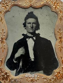 Civil War Handsome Zouave Soldier Tintype 1/9 Plate