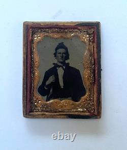 Civil War Handsome Zouave Soldier Tintype 1/9 Plate