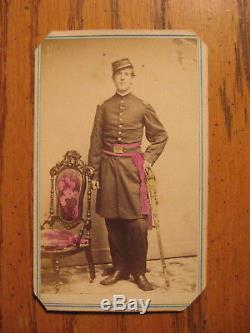Civil War IDED SOLDIER CDV SIGNED CHAS. E. LOCKWOOD 179TH NY VOLS