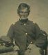 Civil War Id'd Tintype Captain Plumer 27th Maine Infantry Co F 1/4 Plate