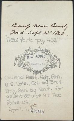 Civil War Identified Ink Signed CDV Brevet Brigadier General Frederick T. Locke