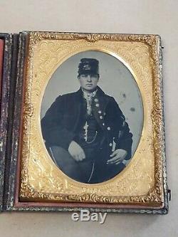Civil War Identified Soldier 1/4 Plate Tintype Image