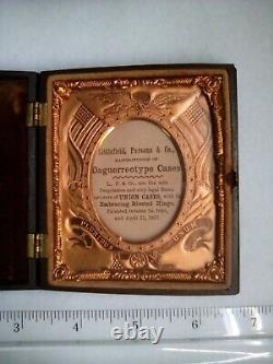 Civil War L, P & Co. Daguerreotype Antique Union Gutta Percha Case