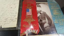 Civil War Letter Ribbon Photo and Discharge Paper Grouping POW Wounded