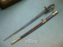 Civil War M1850 Union Foot Officer Sword Grouping Discharge Papers Iron Proof