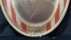 Civil War Named Soldier GAR Oval Photo Eagle Shield Emblem Framed Convex Glass