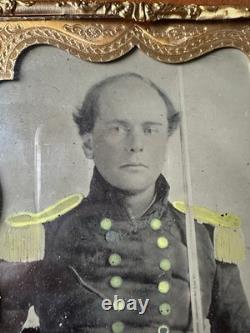 Civil War Naval Officer Half Plate Tintype Soldier USN