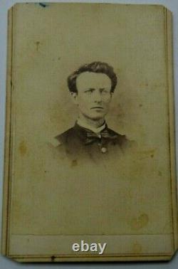 Civil War OFFICER Signed CDV Identified Lt James Duval, 9th Cavalry 121 Indiana