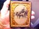 Civil War Outdoors Quarter Plate Ambrotype Photograph Wagon Horses Men In Case
