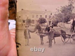 Civil War Outdoors Quarter Plate Ambrotype Photograph Wagon Horses Men in Case