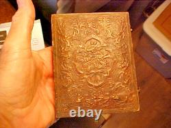 Civil War Outdoors Quarter Plate Ambrotype Photograph Wagon Horses Men in Case