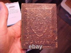 Civil War Outdoors Quarter Plate Ambrotype Photograph Wagon Horses Men in Case