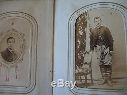Civil War Period Leather Photo Album With Nine Soldier Photos