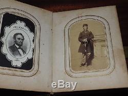 Civil War Photo Album Armed Solders, Generals, Presidents, Tom Thumb, family 32