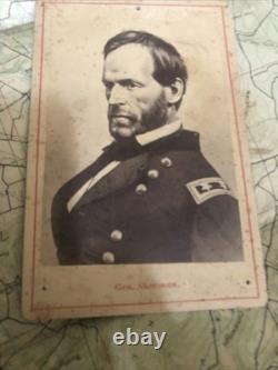 Civil War Photo Of General Sherman cabinet Card / CDV Orig OLD! Union Army