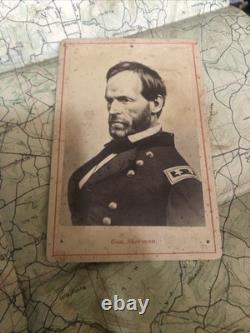 Civil War Photo Of General Sherman cabinet Card / CDV Orig OLD! Union Army