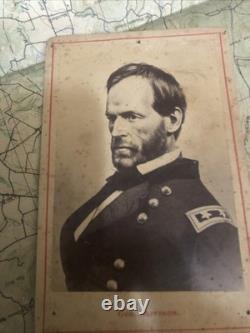Civil War Photo Of General Sherman cabinet Card / CDV Orig OLD! Union Army