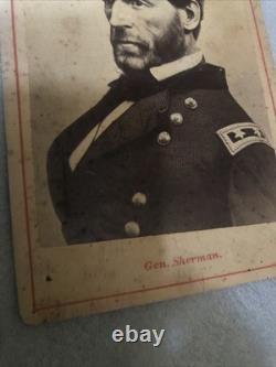 Civil War Photo Of General Sherman cabinet Card / CDV Orig OLD! Union Army