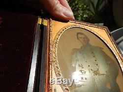 Civil War Photo Of Union Militiaman Rare Large Gutta-percha Box Case