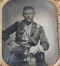 Civil War Photo Tintype Handsome Young Officer