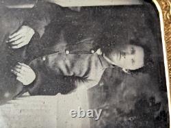 Civil War Photograph Tin Type Soldier Sack Coat Amputation Amputee