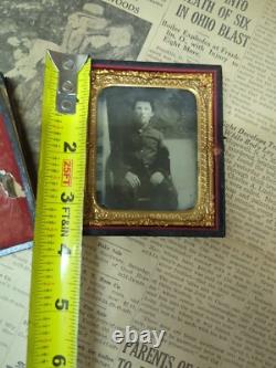 Civil War Photograph Tin Type Soldier Sack Coat Amputation Amputee