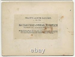 Civil War Rare Brady Album Gallery Card Battlefield of Cedar Mtn View of the Mtn