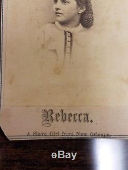 Civil War Slave Girl Rebecca New Orleans No 2 CDV Image Original
