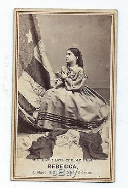 Civil War Slave girl Rebecca CDV with identification on back #8