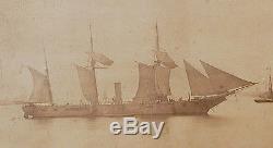 Civil War Sloop of War TUSCARORA Large Original Photograph In Original Mat 1860s