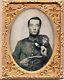 Civil War Soldier Armed. Co. G, 9th Nhv Ruby Ambrotype