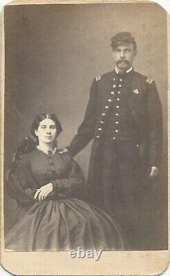 Civil War Soldier CDV Second Corps Officer With His Sister Pennsylvania