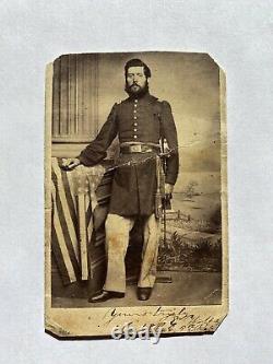Civil War Soldier Signed CDV Capt Jonathan Wolfe 34th Pennsylvania 5th Reserves