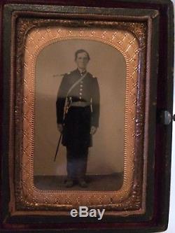 Civil War Soldier Tintype Photograph Excellent Provenance Captain Frank Ellis