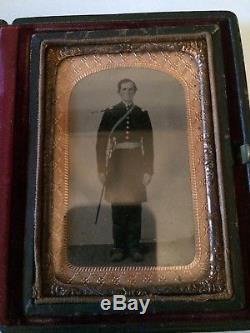 Civil War Soldier Tintype Photograph Excellent Provenance Captain Frank Ellis