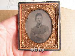 Civil War Soldier Tintype Tin Type Named Gatha Bishop Kentucky Co B, 14 Infantry