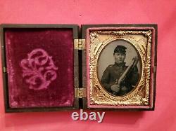Civil War Soldier Tintype With Rifle