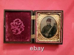 Civil War Soldier Tintype With Rifle