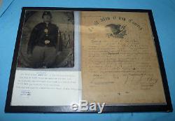 Civil War Soldier Union Soldier ID'D Half Plate Tintype WithDischarge Amputee Doc