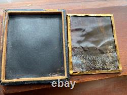 Civil War Soldier With Gun Tin Type In Frame Estate Item