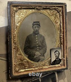 Civil War Soldier with Additional Pre-War Gem Tintype 1860s Photo Lot