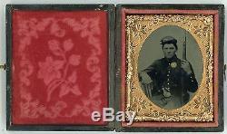 Civil War Soldier with Musket Tintype