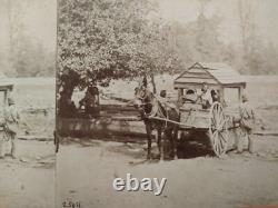 Civil War Soldiers Filling Water Cart Potomac Virginia Brady Stereoview Photo